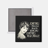 皮肉なフレーズ女性ミーム時々私は格闘 マグネット (正面/裏面)