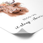 皮肉なフローラハイランドカウキュートバスルーム ポスター (角)