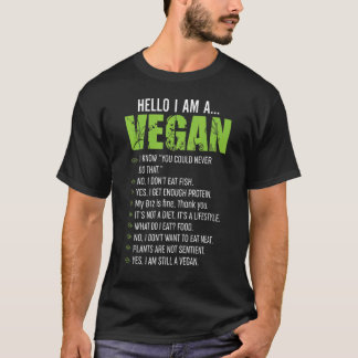 皮肉なベジタリアンこんにちは私はビーガン Tシャツ