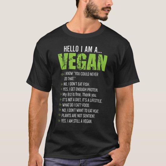 皮肉なベジタリアンこんにちは私はビーガン Tシャツ (正面)