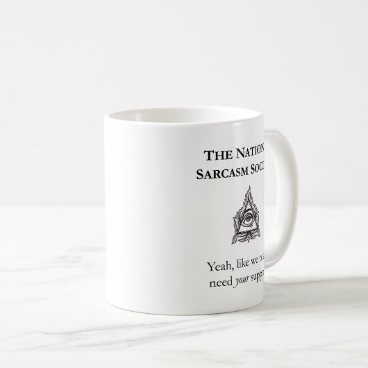 皮肉なマグ-国民の皮肉の社会 コーヒーマグカップ (正面右)