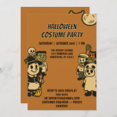 皮肉なモンスターハロウィーンの衣装パーティー 招待状 (正面/裏面)