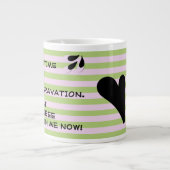 皮肉なユーモアのタイポグラフィストライプ ジャンボコーヒーマグカップ (正面)