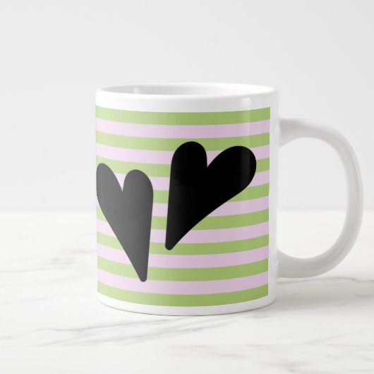 皮肉なユーモアのタイポグラフィストライプ ジャンボコーヒーマグカップ (右)