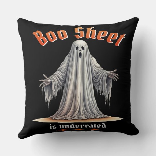 皮肉なユーモア不気味を持つ面白いハロウィーン幽霊 クッション (裏面)