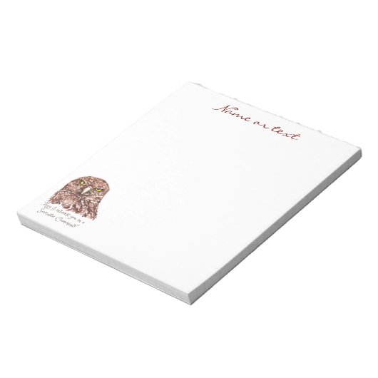 皮肉なユーモア引用文水の色の不機嫌なフクロウ ノートパッド (回転)