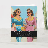皮肉なレトロな50年代の主婦友達 カード (正面)