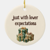 皮肉なヴィンテージ雪だるまクリスマスツリー セラミックオーナメント (裏面)