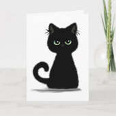 皮肉な不機嫌な猫の挨拶 カード (正面)