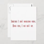 皮肉な人々のための皮肉なティー。（ええ、右） ポストカード (正面/裏面)