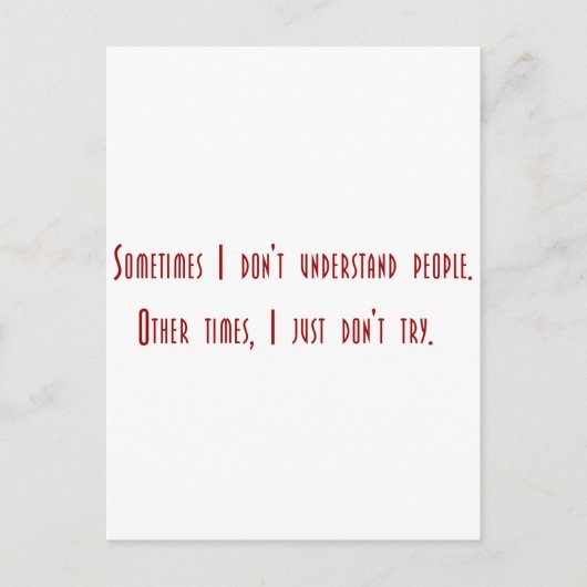 皮肉な人々のための皮肉なティー。（ええ、右） ポストカード (正面)