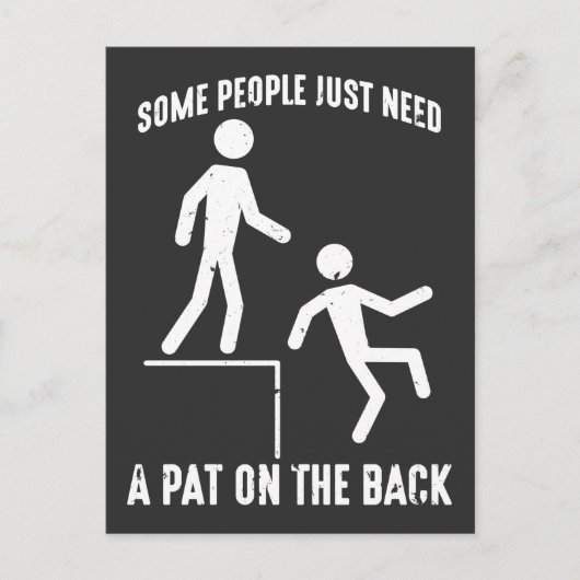 皮肉な人々の攻撃的な引用文が背中をパット ポストカード (正面)
