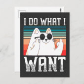 皮肉な人々子猫中指わがままな子猫 ポストカード (正面/裏面)