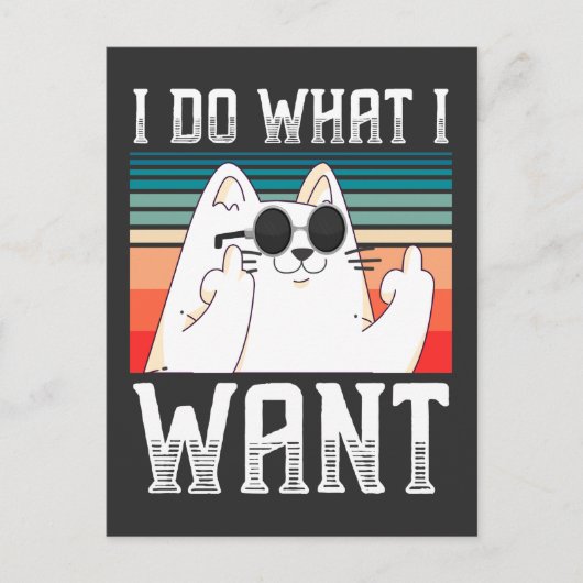 皮肉な人々子猫中指わがままな子猫 ポストカード (正面)