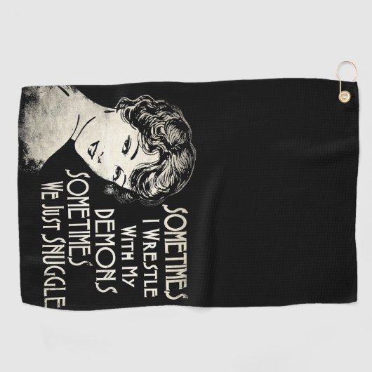 皮肉な句レディースミーム時々私が苦闘する ゴルフタオル (横)