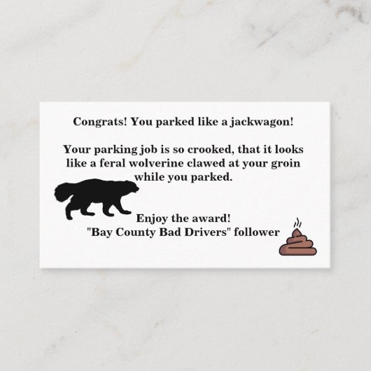 皮肉な呼び出しカード コーリングカード (正面)