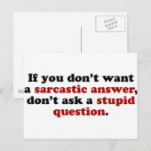 皮肉な回答 ポストカード (正面/裏面)