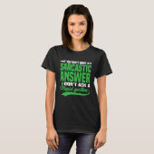 皮肉な回答 馬鹿な質問はやめてください Tシャツ (正面フル)
