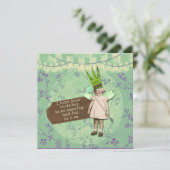 皮肉な変更されたアートヴィンテージガール誕生日カード カード (スタンド正面)