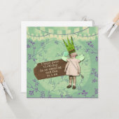 皮肉な変更されたアートヴィンテージガール誕生日カード カード (正面/裏面インサイチュ)