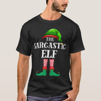 皮肉な小妖精や小人マッチングファミリークリスマスパジャマ Tシャツ