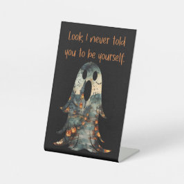 皮肉な幽霊面白いハロウィーン台座看板 台座サイン