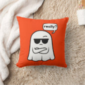 皮肉な幽霊「本当に？」 クッション (ブランケット)