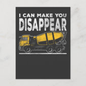 皮肉な建築サイトコンクリートトラックドライバー ポストカード (正面)