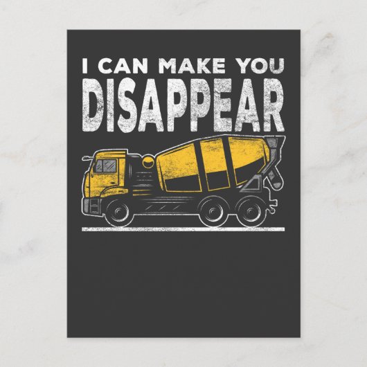 皮肉な建築サイトコンクリートトラックドライバー ポストカード (正面)