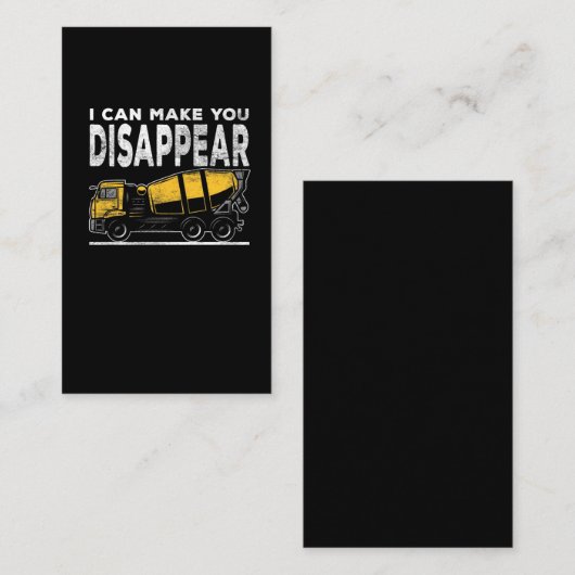 皮肉な建築現場のコンクリートトラック運転手 名刺 (正面/裏面)