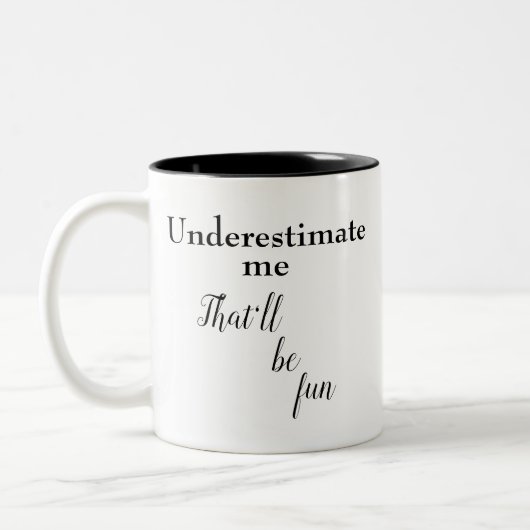 皮肉な引用文おもしろいコーヒーカップギフトアイディア ツートーンマグカップ (左)