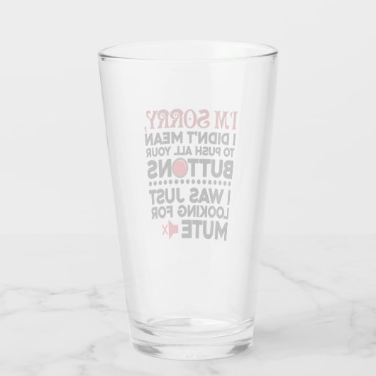皮肉な引用文はボタンを押すつもりではなかった タンブラーグラス (裏面)