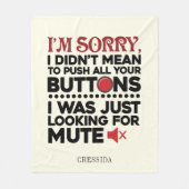 皮肉な引用文はボタンを押すつもりではなかった フリースブランケット (正面)