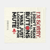 皮肉な引用文はボタンを押すつもりではなかった フリースブランケット (正面(横))