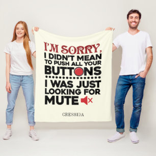 皮肉な引用文は、ボタンを押すつもりはなかった フリースブランケット