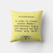 皮肉な引用文女性の憲法上の権利 クッション (裏面)