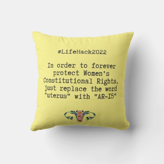 皮肉な引用文女性の憲法上の権利 クッション (裏面)