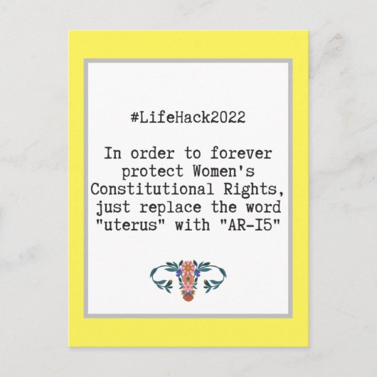 皮肉な引用文女性の憲法上の権利 ポストカード (正面)