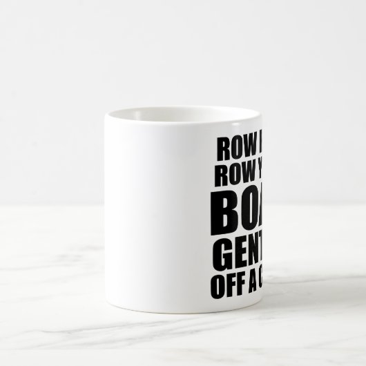 皮肉な引用文:崖からボートを漕ぐ コーヒーマグカップ (中央)