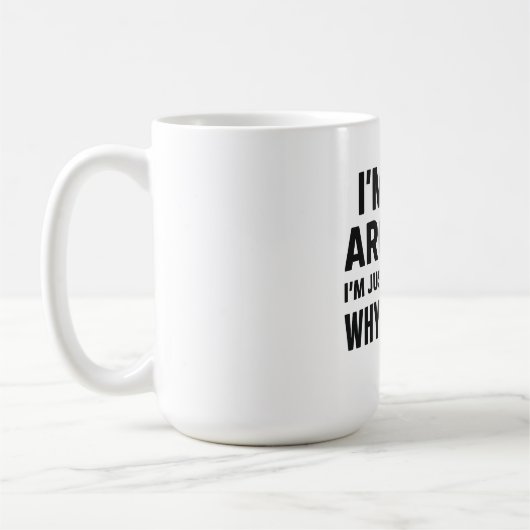 皮肉な引用文Tシャツ – 理由を説明している コーヒーマグカップ (左)