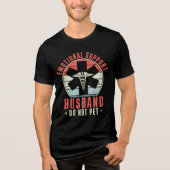 皮肉な感情的支援の夫引用文 トライブレンドTシャツ (正面)
