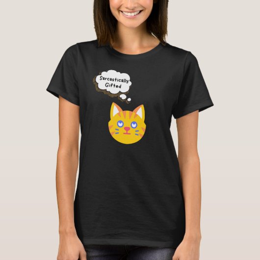 皮肉な才能を持った猫 Tシャツ (正面)