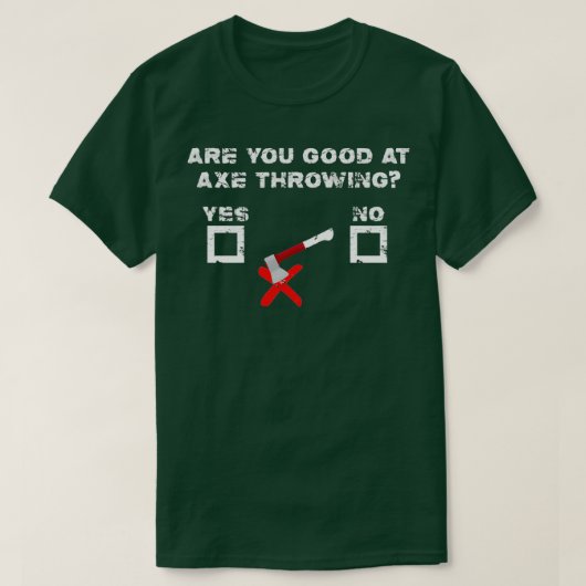 皮肉な斧を投げ付けおもしろいるのが得意か Tシャツ (デザイン正面)
