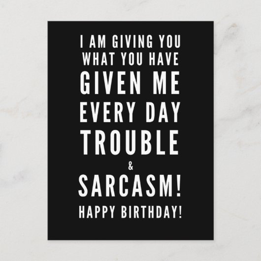 皮肉な最高の友達への誕生日メッセージ ポストカード (正面)