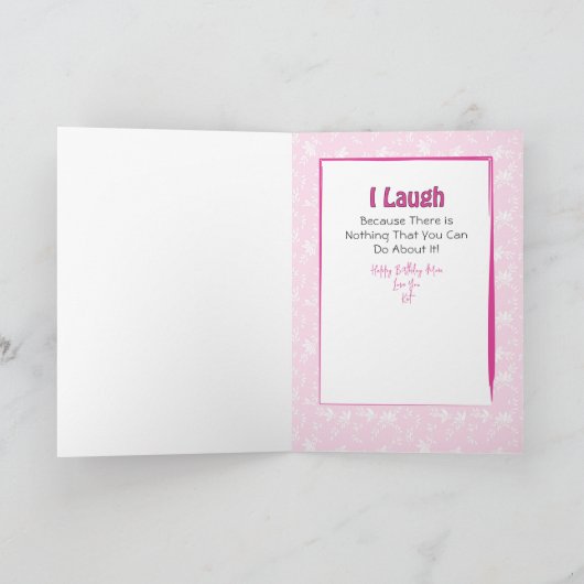 皮肉な母おもしろい母ママ母マンガアニメ誕生日 カード (内部)