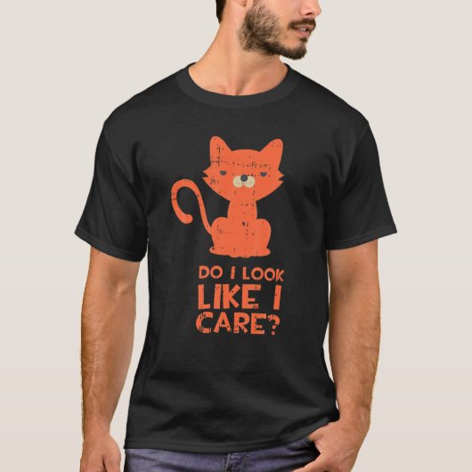 皮肉な気に顔猫おもしろいL Tシャツ (正面)