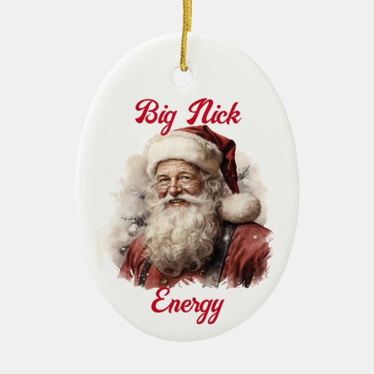 皮肉な汚いサンタのギフトおもしろいビッグNick Energy セラミックオーナメント (正面)