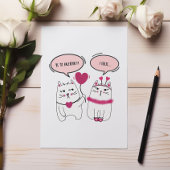 皮肉な漫画の猫カップルのバレンタインデー シーズンカード