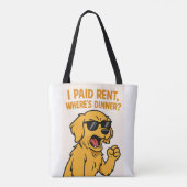 皮肉な犬の引用文バッグ トートバッグ (裏面)