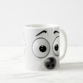 皮肉な犬の顔3D コーヒーマグカップ (正面右)